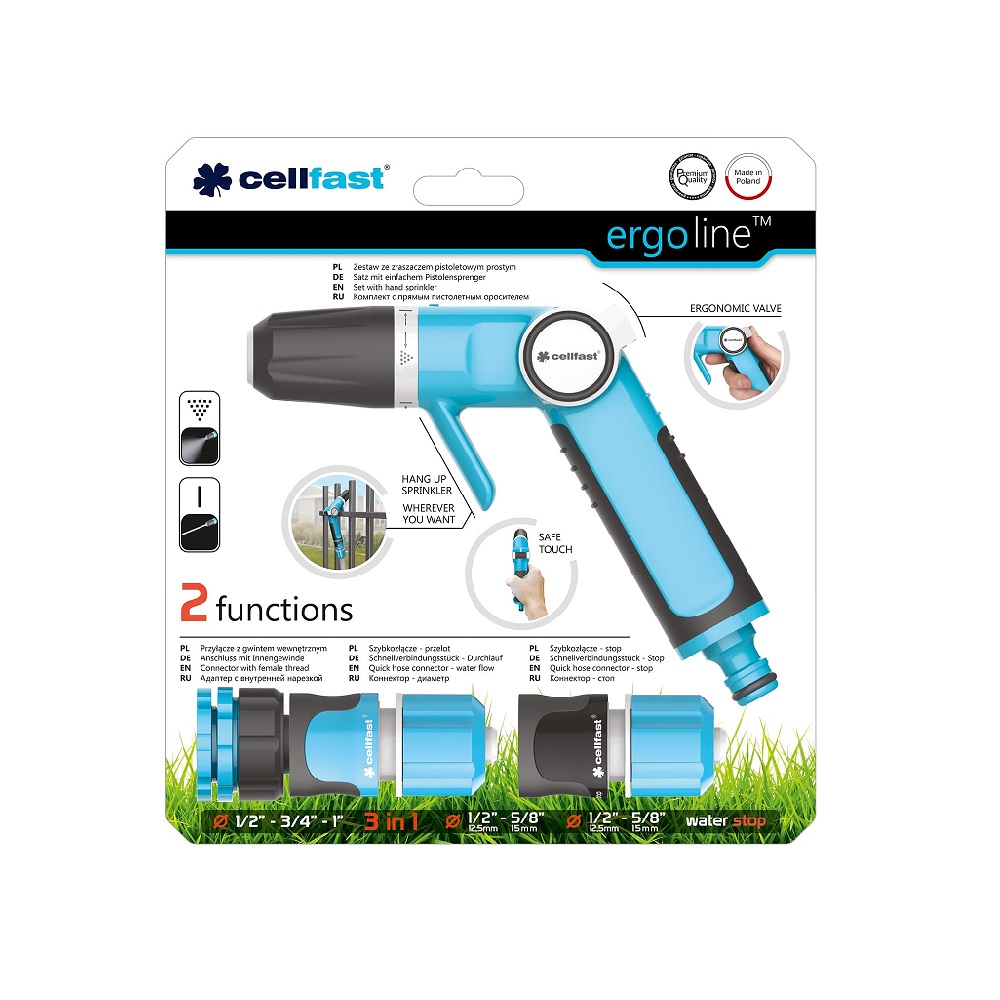 Bộ Vòi Tưới Tay Gạt Cellfast Ergo Bộ Vòi Tưới Tay Gạt Cellfast Ergo